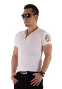 01 サークルロゴ　Tシャツ　WHITE＆GOLD